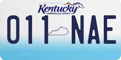 KY license plate 011NAE