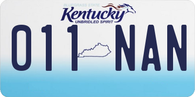 KY license plate 011NAN