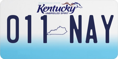 KY license plate 011NAY