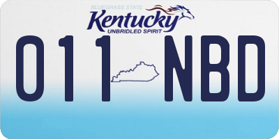 KY license plate 011NBD