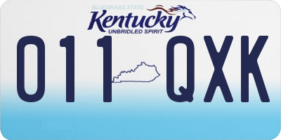 KY license plate 011QXK