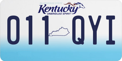 KY license plate 011QYI