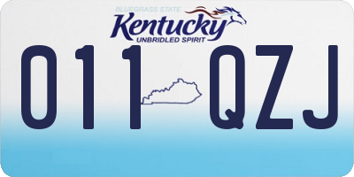 KY license plate 011QZJ