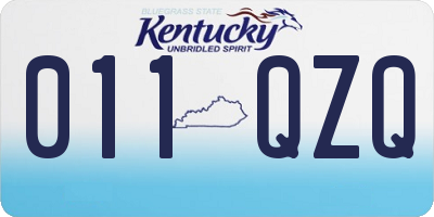 KY license plate 011QZQ