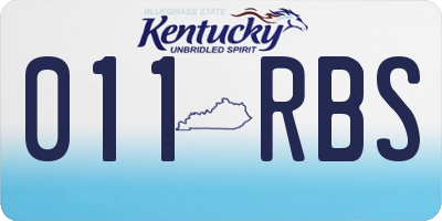 KY license plate 011RBS