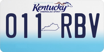 KY license plate 011RBV