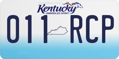KY license plate 011RCP