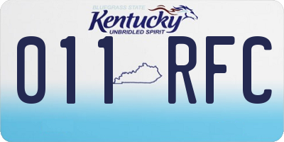 KY license plate 011RFC