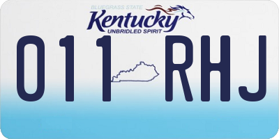 KY license plate 011RHJ