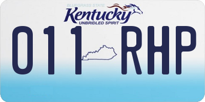 KY license plate 011RHP