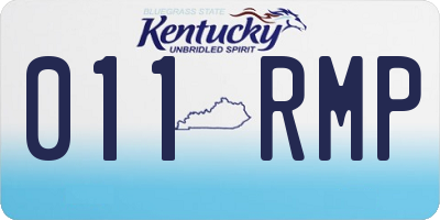 KY license plate 011RMP
