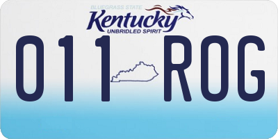 KY license plate 011ROG