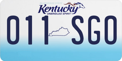KY license plate 011SGO