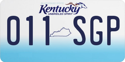 KY license plate 011SGP
