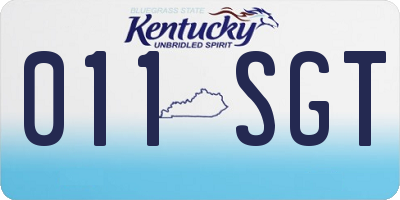 KY license plate 011SGT
