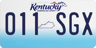 KY license plate 011SGX