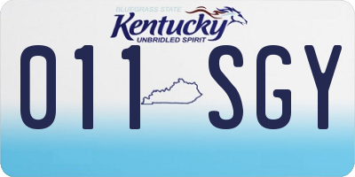 KY license plate 011SGY