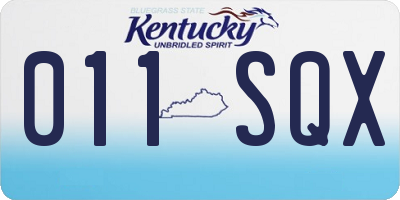 KY license plate 011SQX