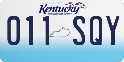 KY license plate 011SQY