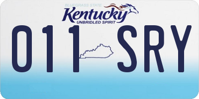 KY license plate 011SRY