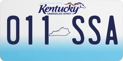 KY license plate 011SSA