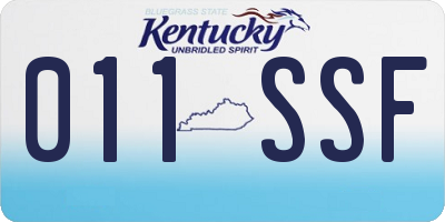 KY license plate 011SSF