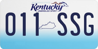 KY license plate 011SSG