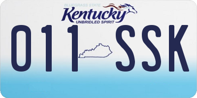 KY license plate 011SSK
