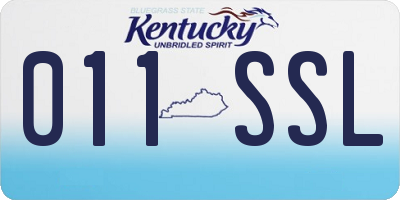 KY license plate 011SSL