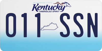 KY license plate 011SSN