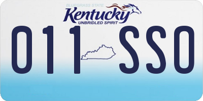 KY license plate 011SSO