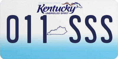 KY license plate 011SSS