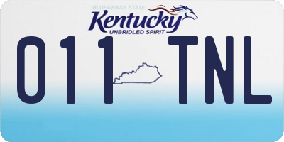 KY license plate 011TNL