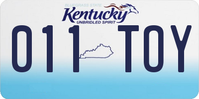 KY license plate 011TOY