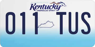 KY license plate 011TUS