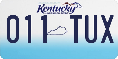 KY license plate 011TUX