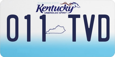 KY license plate 011TVD