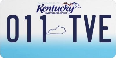 KY license plate 011TVE