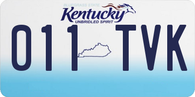 KY license plate 011TVK