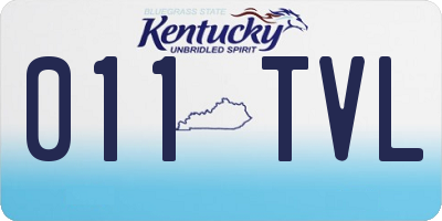 KY license plate 011TVL