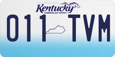 KY license plate 011TVM