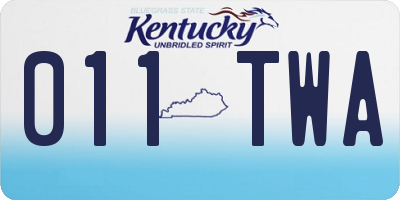 KY license plate 011TWA