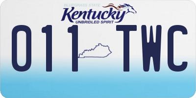 KY license plate 011TWC