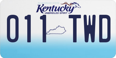 KY license plate 011TWD