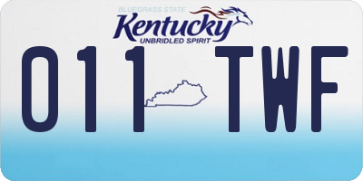 KY license plate 011TWF