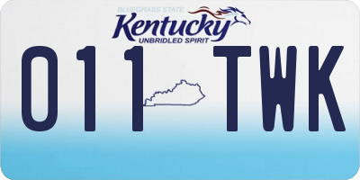 KY license plate 011TWK