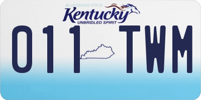 KY license plate 011TWM