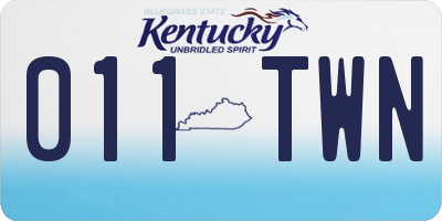KY license plate 011TWN