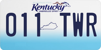 KY license plate 011TWR