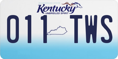 KY license plate 011TWS